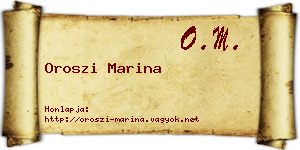 Oroszi Marina névjegykártya